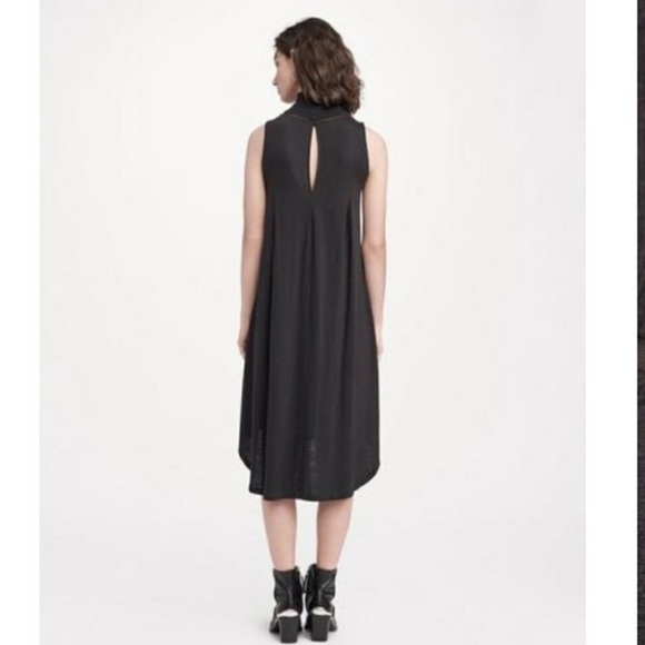 rag & bone | Black Sleeveless Nova Dress Size Medium Wool Silk Blend - Picture 6 of 8
